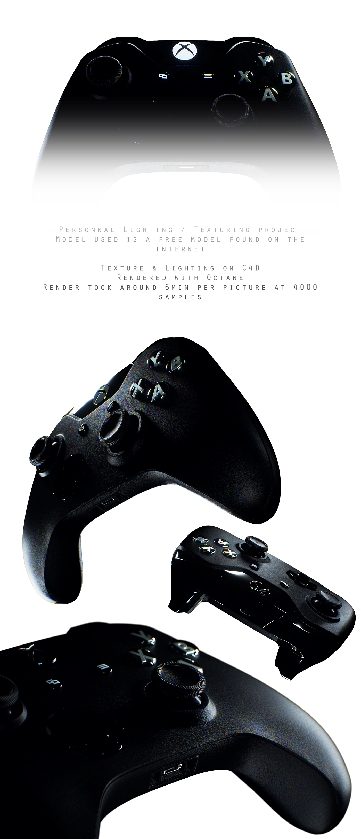 black，cgi，controller，3D model，Cinema 4D，
