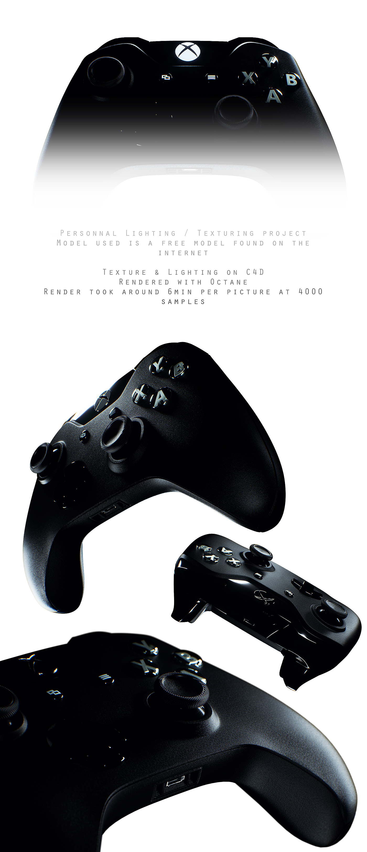 black，cgi，controller，3D model，Cinema 4D，
