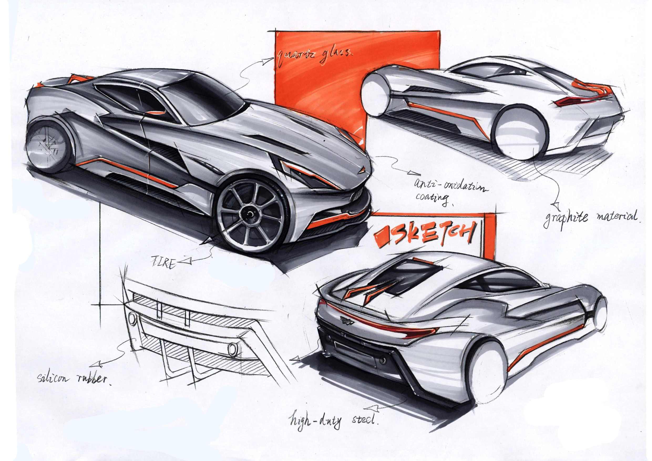 Hand drawn，Hand drawn products，Product marker，design sketch，