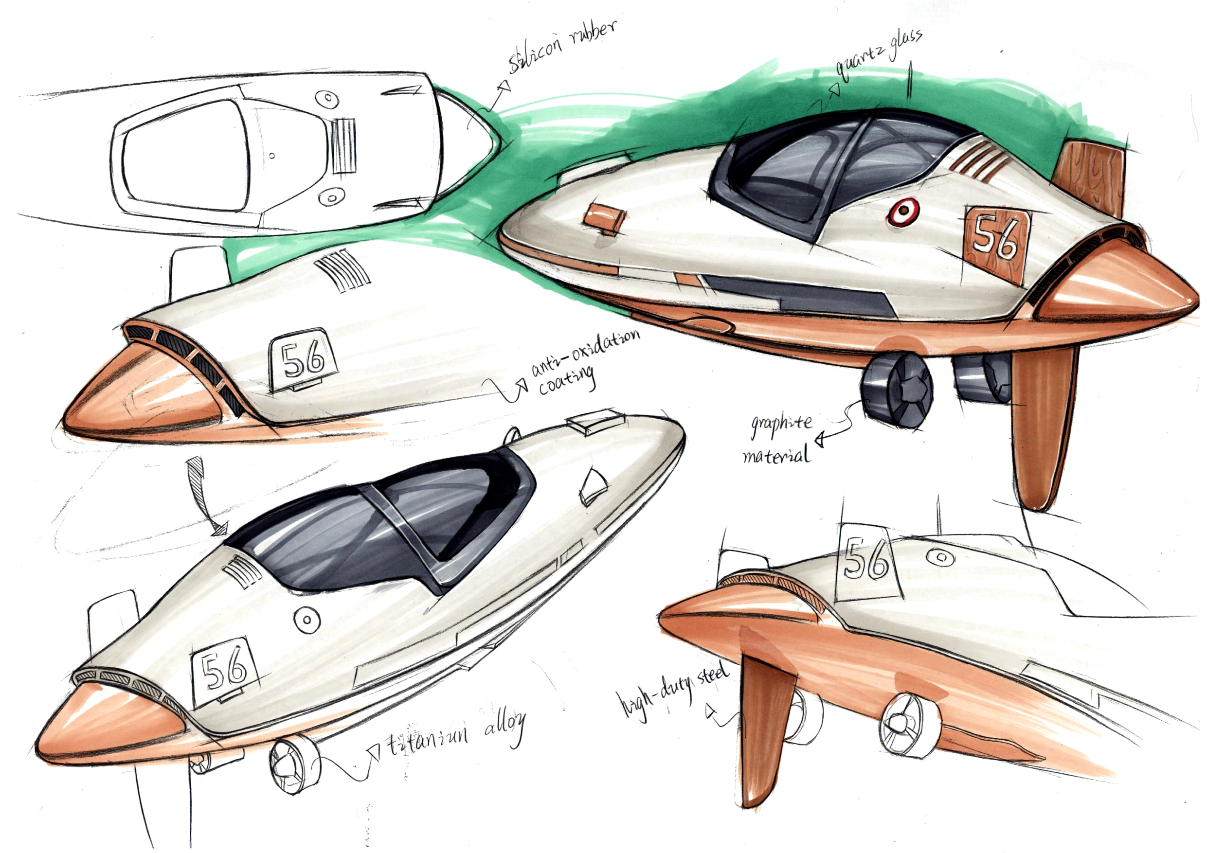 Hand drawn，Hand drawn products，Product marker，design sketch，