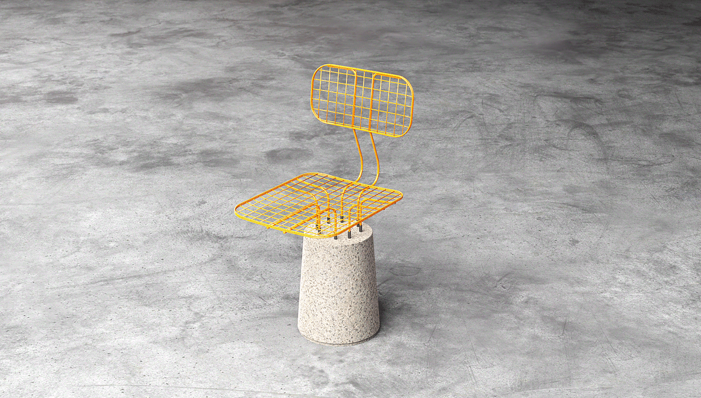 stool，Fauvism，Outdoor furniture，cement，industrial design，