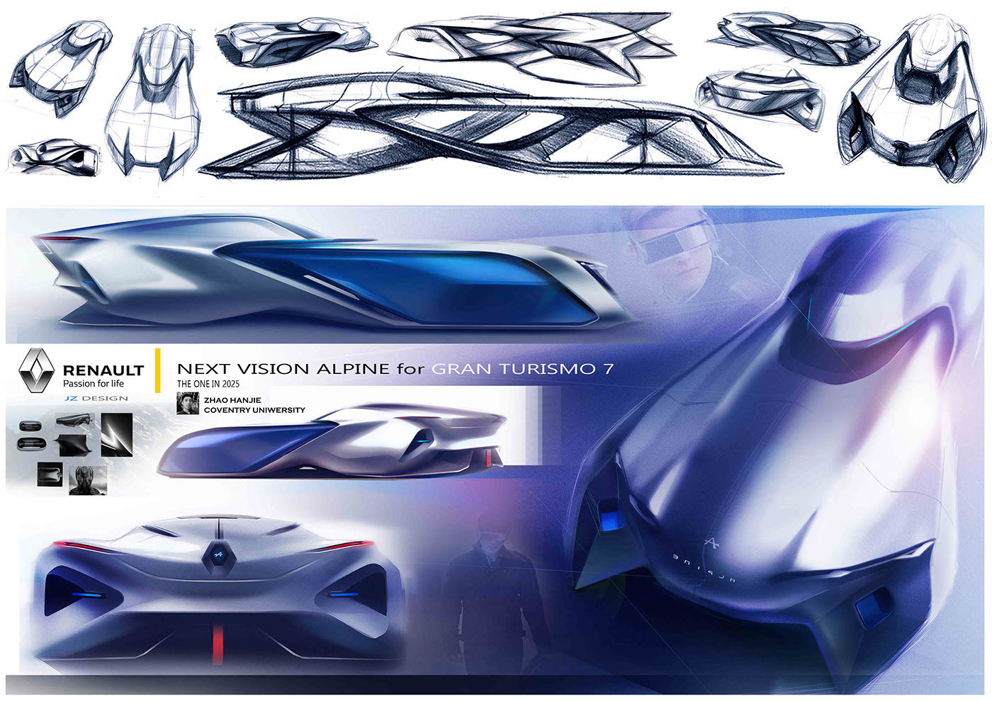 Automatic design，Hand drawn，Render，concept，Sports car，