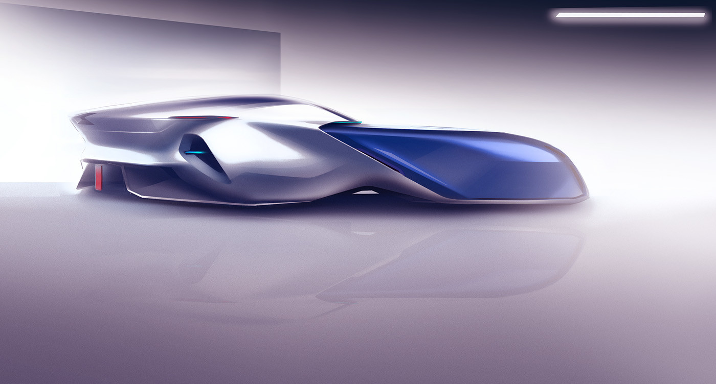 Automatic design，Hand drawn，Render，concept，Sports car，