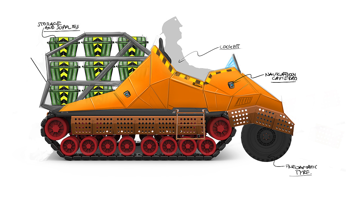 industrial design，Intelligent technology，Rescue vehicle design，design sketch，conceptual design，Automatic design，