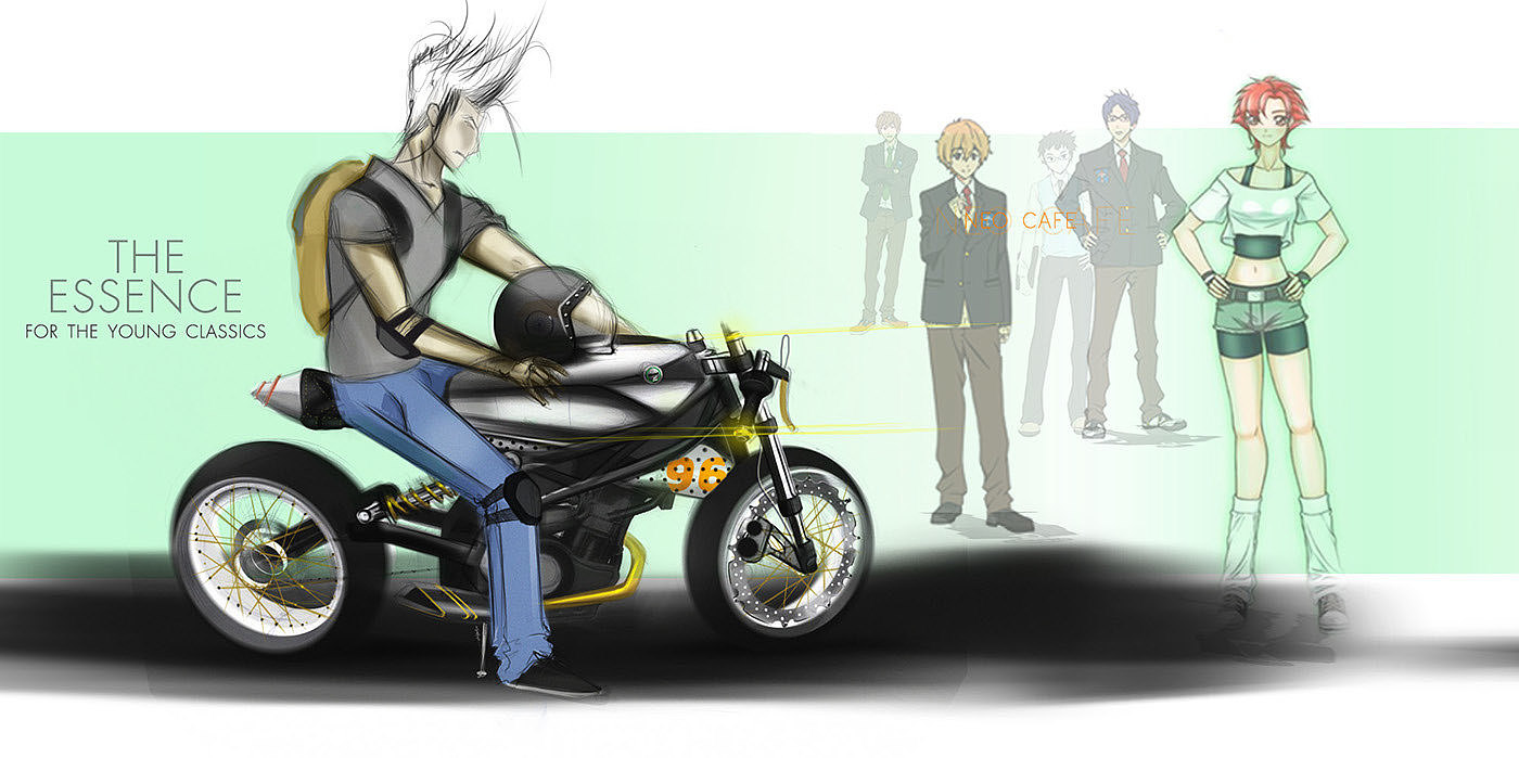 industrial design，Intelligent technology，Hand drawn，Automatic design，Motorcycle design，