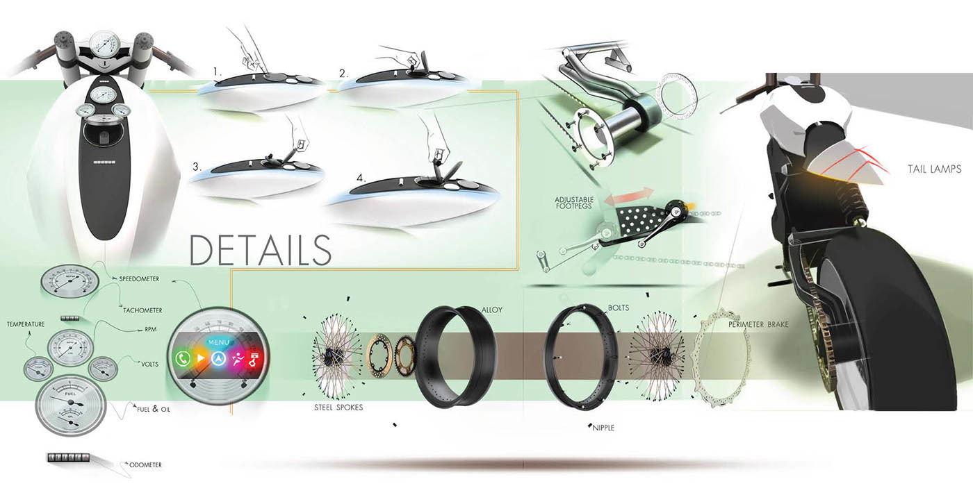 industrial design，Intelligent technology，Hand drawn，Automatic design，Motorcycle design，