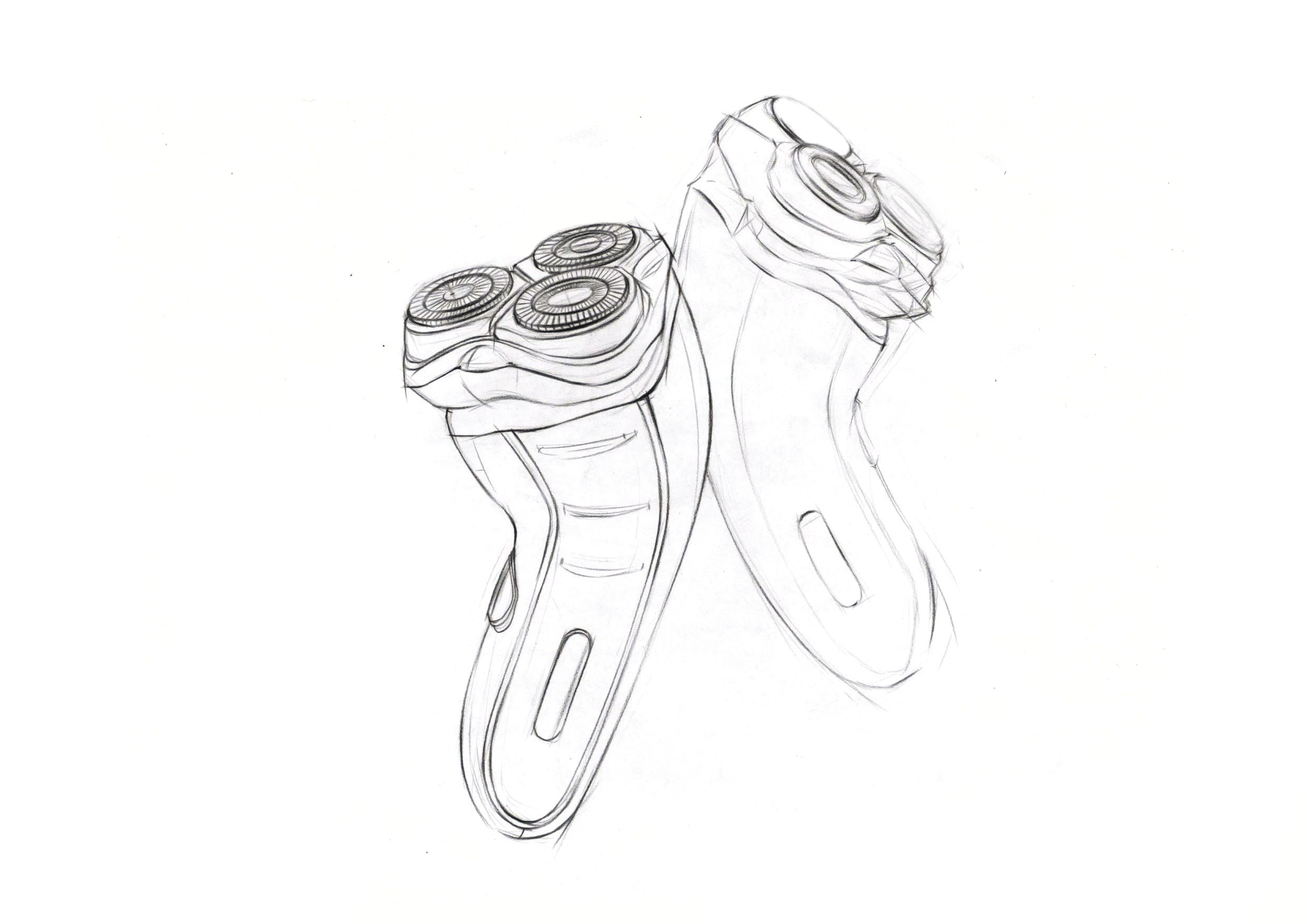 Hand drawn，razor，product design，