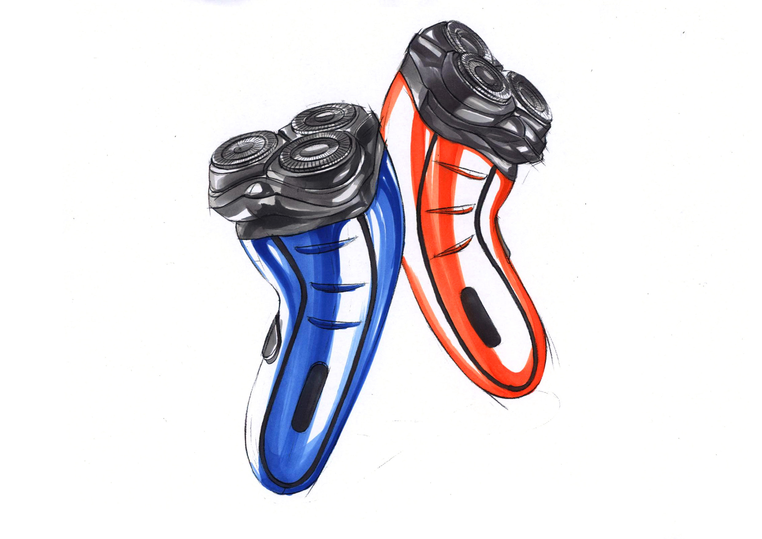Hand drawn，razor，product design，