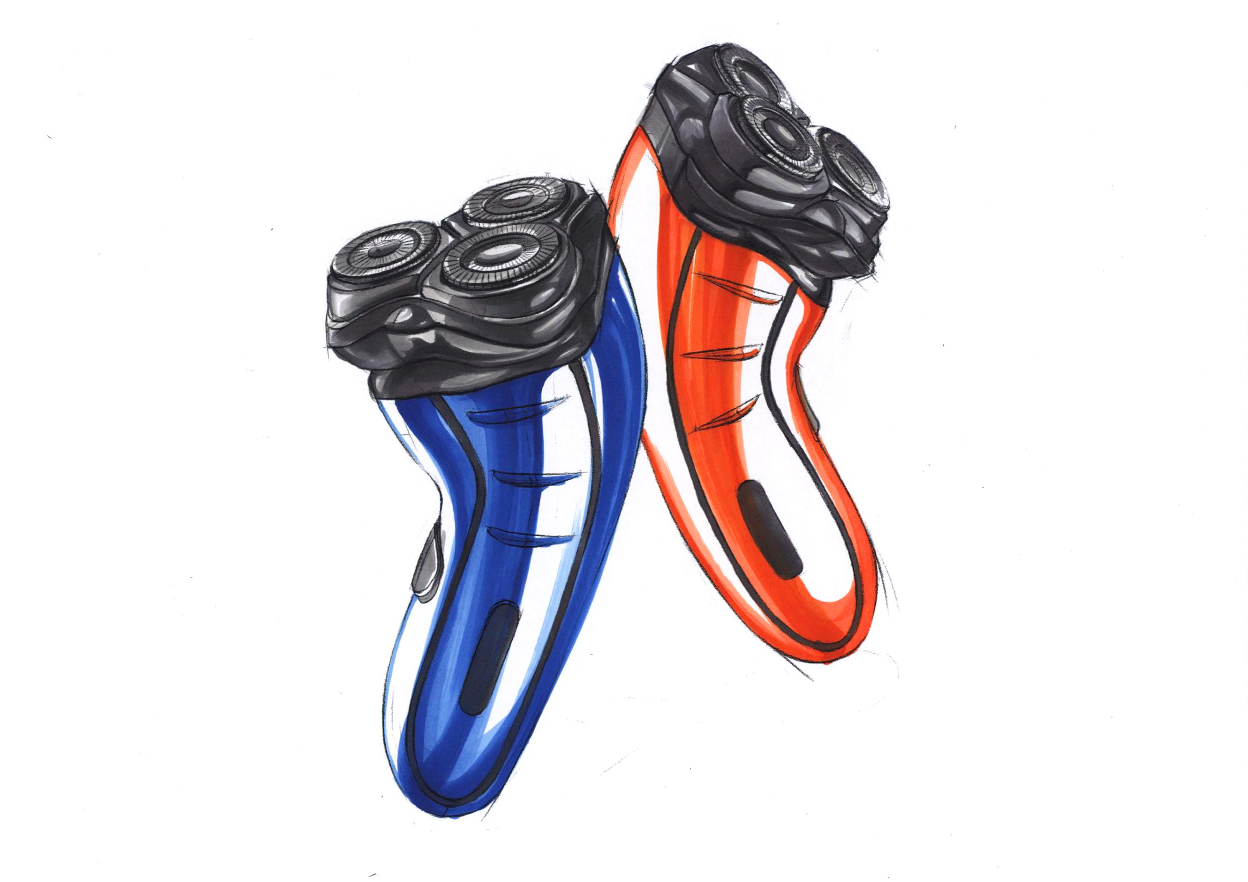 Hand drawn，razor，product design，