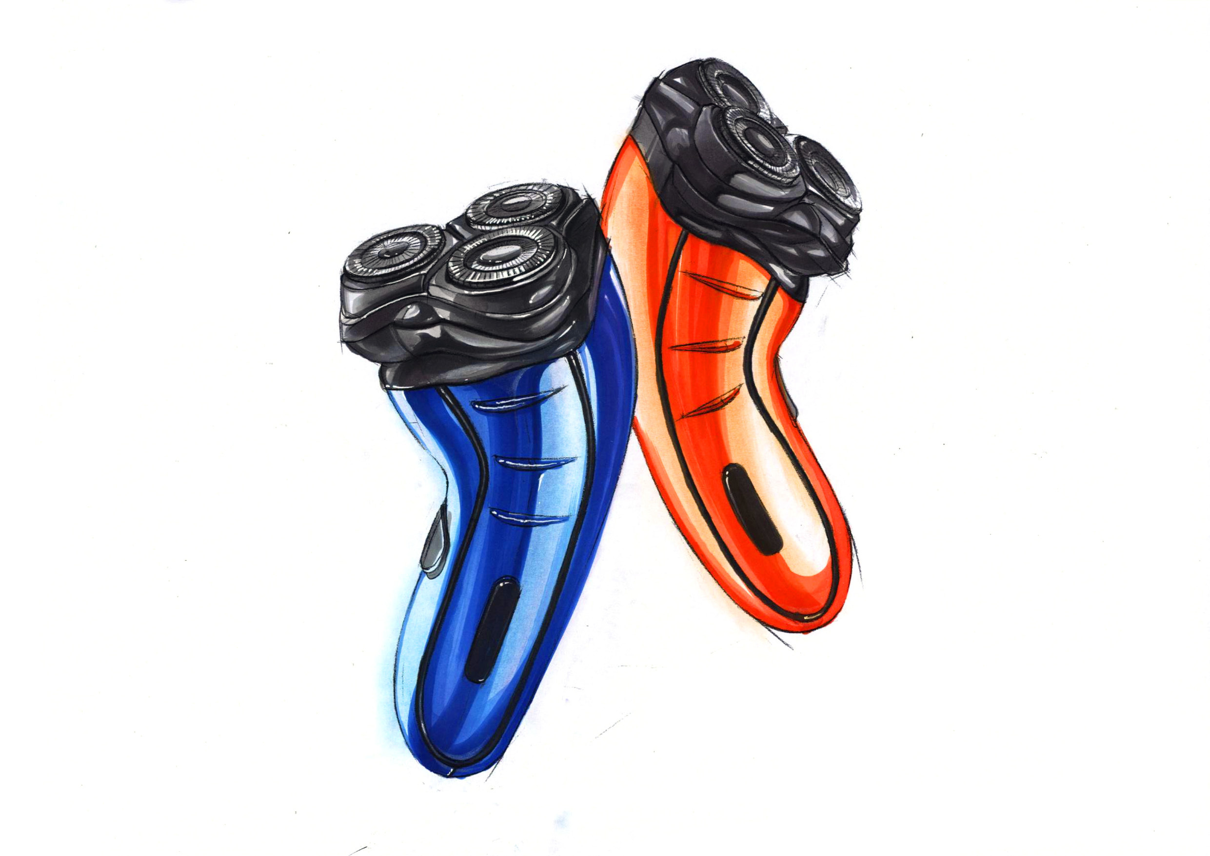 Hand drawn，razor，product design，