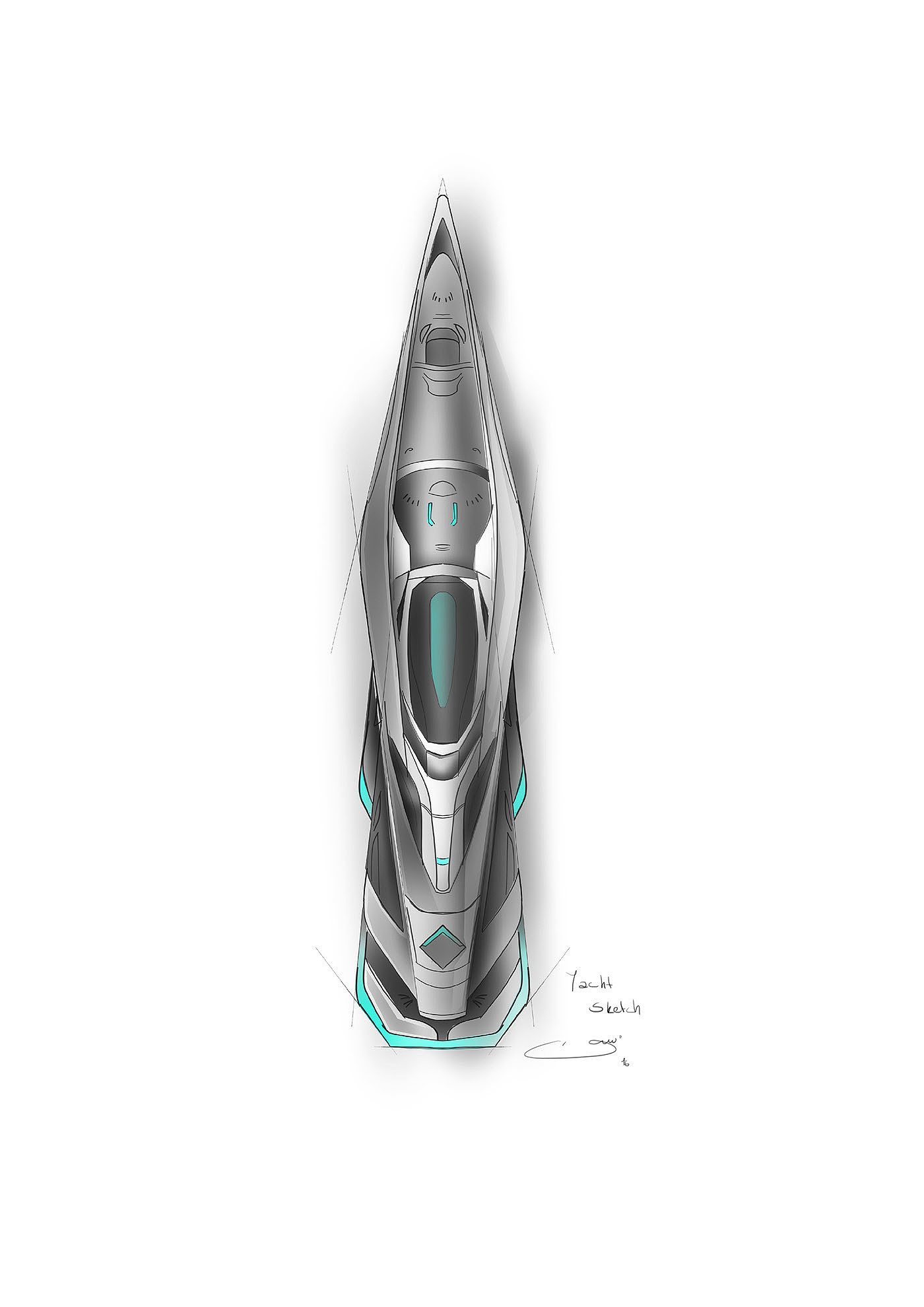 Yacht Design ，industrial design，design sketch，Scientific and technological intelligence，Hand drawn，luxury，