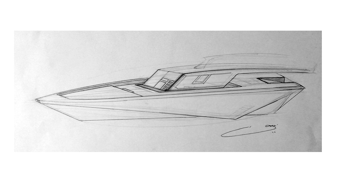 Yacht Design ，industrial design，design sketch，Scientific and technological intelligence，Hand drawn，luxury，
