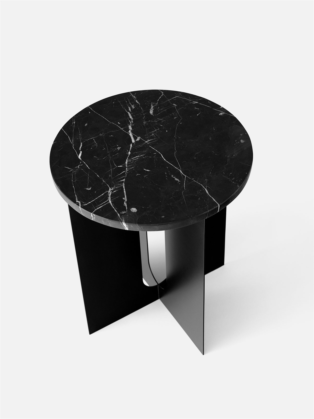 边桌,钢,大理石,优雅,黑色,象牙色