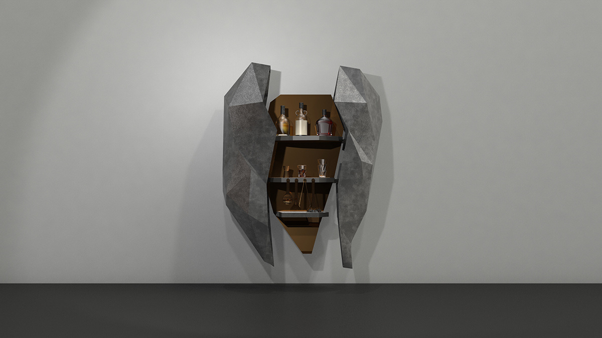 Home Furnishing，product design，industrial design，Receive，Wall cabinet，