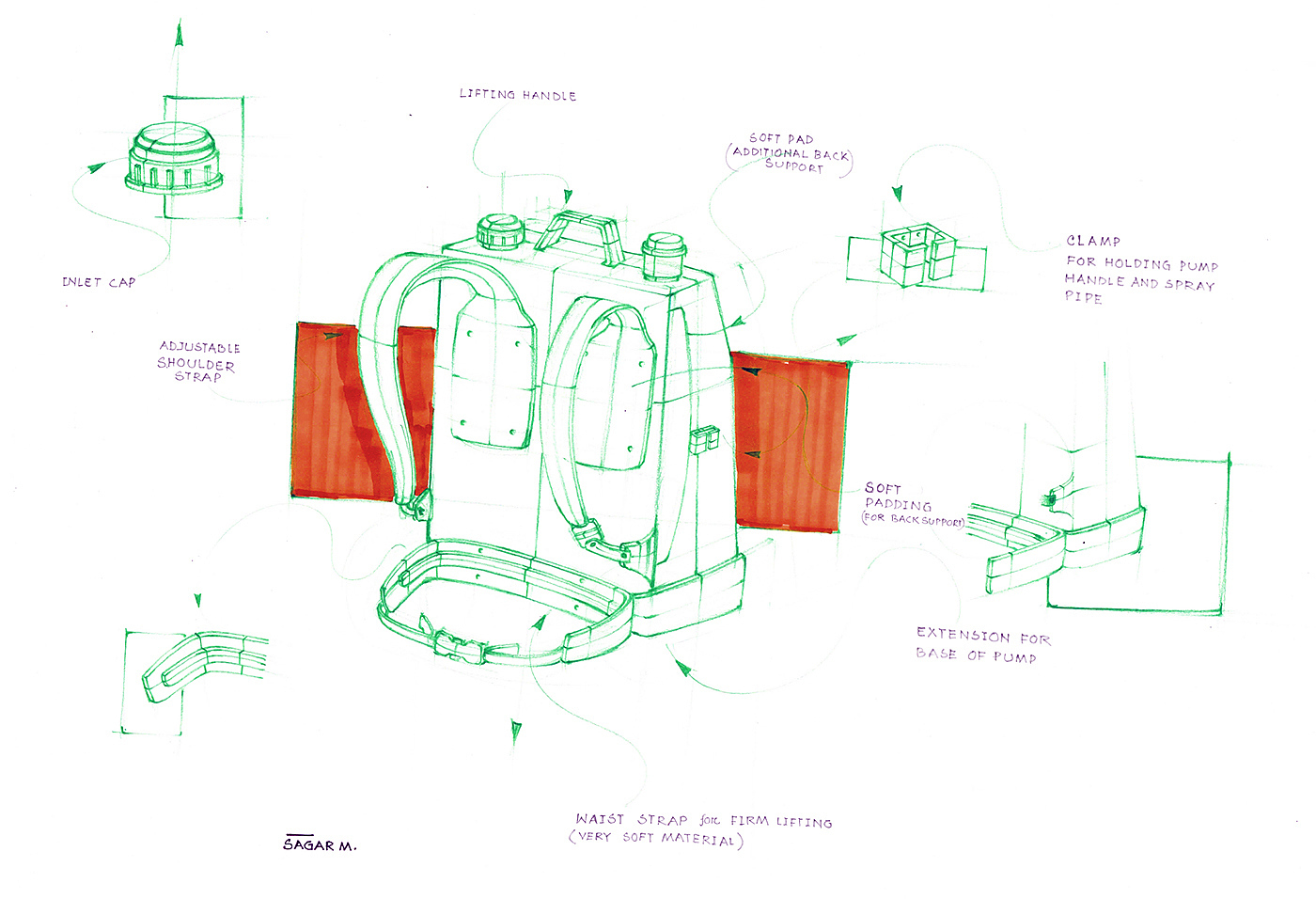 Hand drawn，Intelligent technology，product design，design sketch，Agricultural appliances，