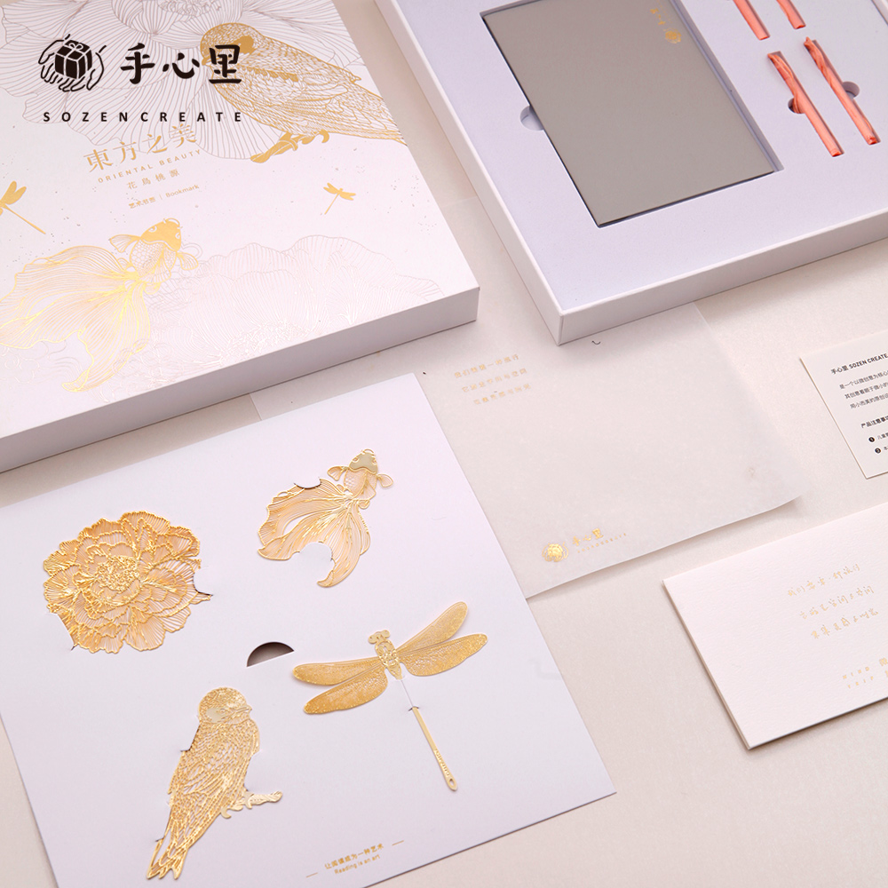 bookmark，In the palm of your hand，delicate，Chinese style，Art，Orichalum plating ，Design，