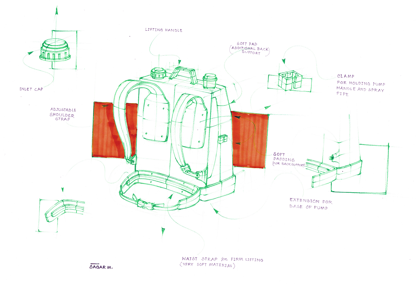 Hand drawn，Intelligent technology，product design，design sketch，Agricultural appliances，