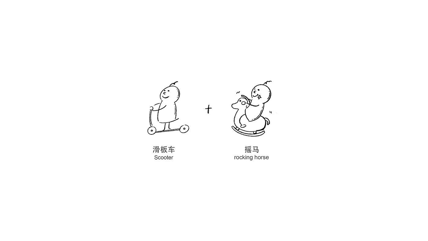 Children's scooters，Maternal and infant products，Vehicle design，rocking horse，Trojan horse，baby，Multifunctional stroller，Creative design，