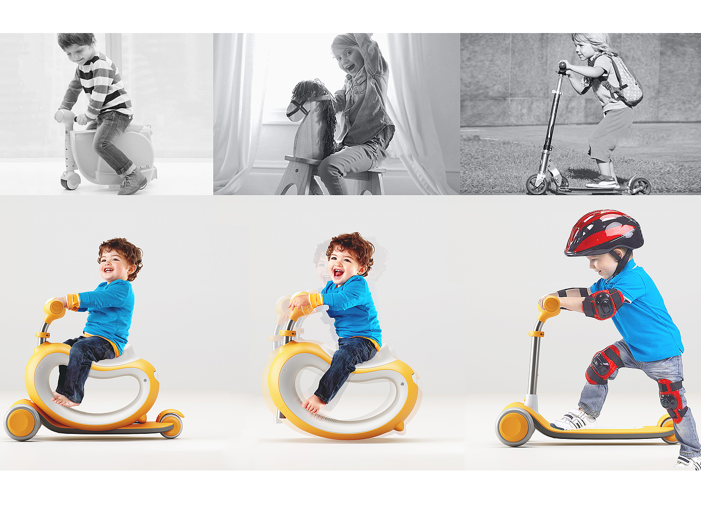 Children's scooters，Maternal and infant products，Vehicle design，rocking horse，Trojan horse，baby，Multifunctional stroller，Creative design，