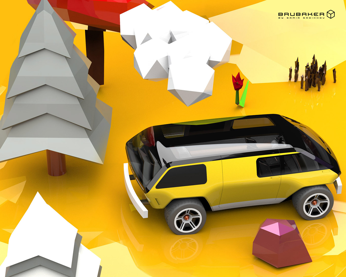 vehicle，conceptual design，Automobile design，Volkswagen bus，Kit Car，BrubakerBox，