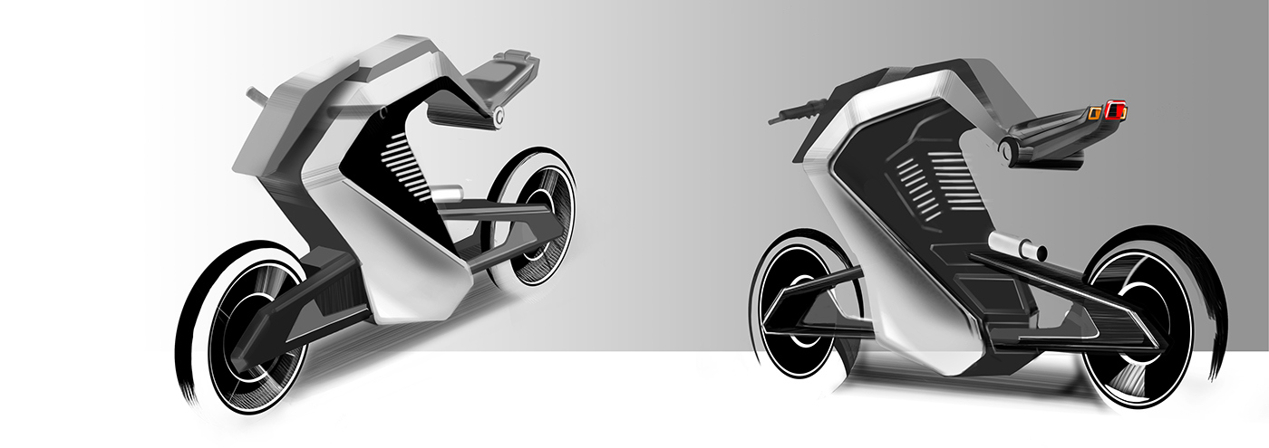 industrial design，Intelligent technology，Motorcycle design，conceptual design，design sketch，