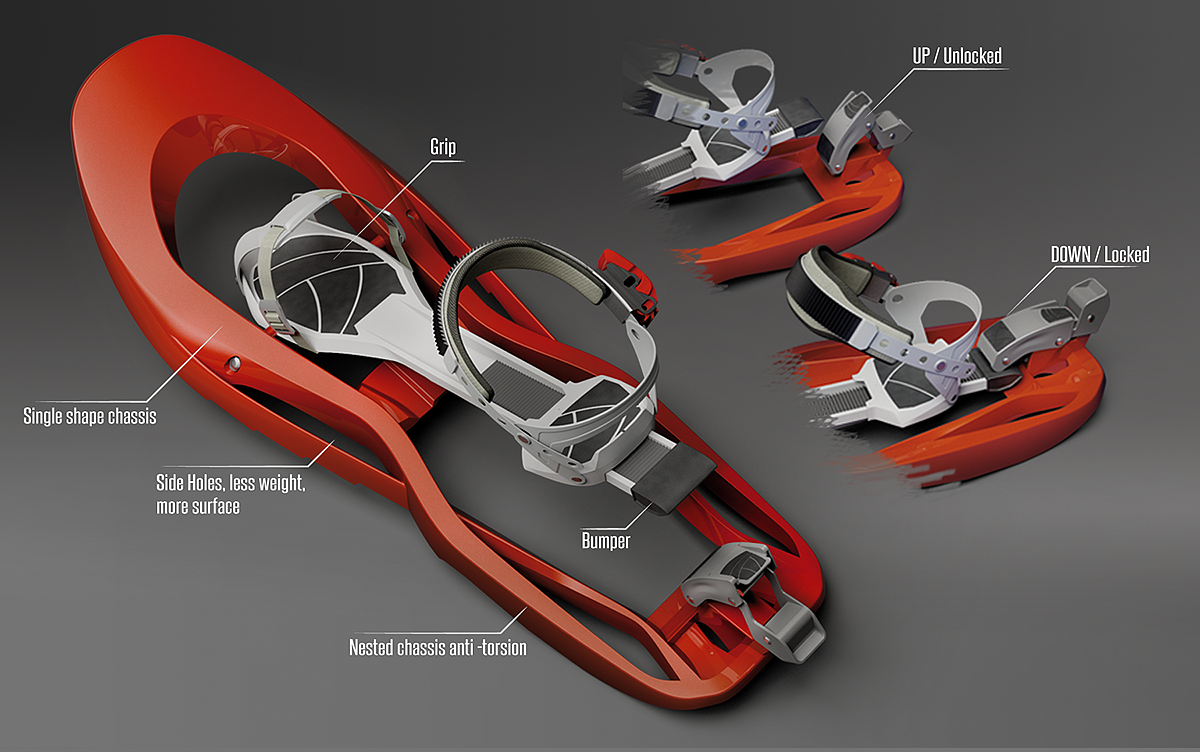 outdoor sport，product design，conceptual design，skiing，design sketch，