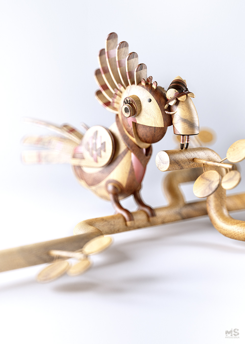 Toys，wooden ，poster，illustration，lovely，carving，