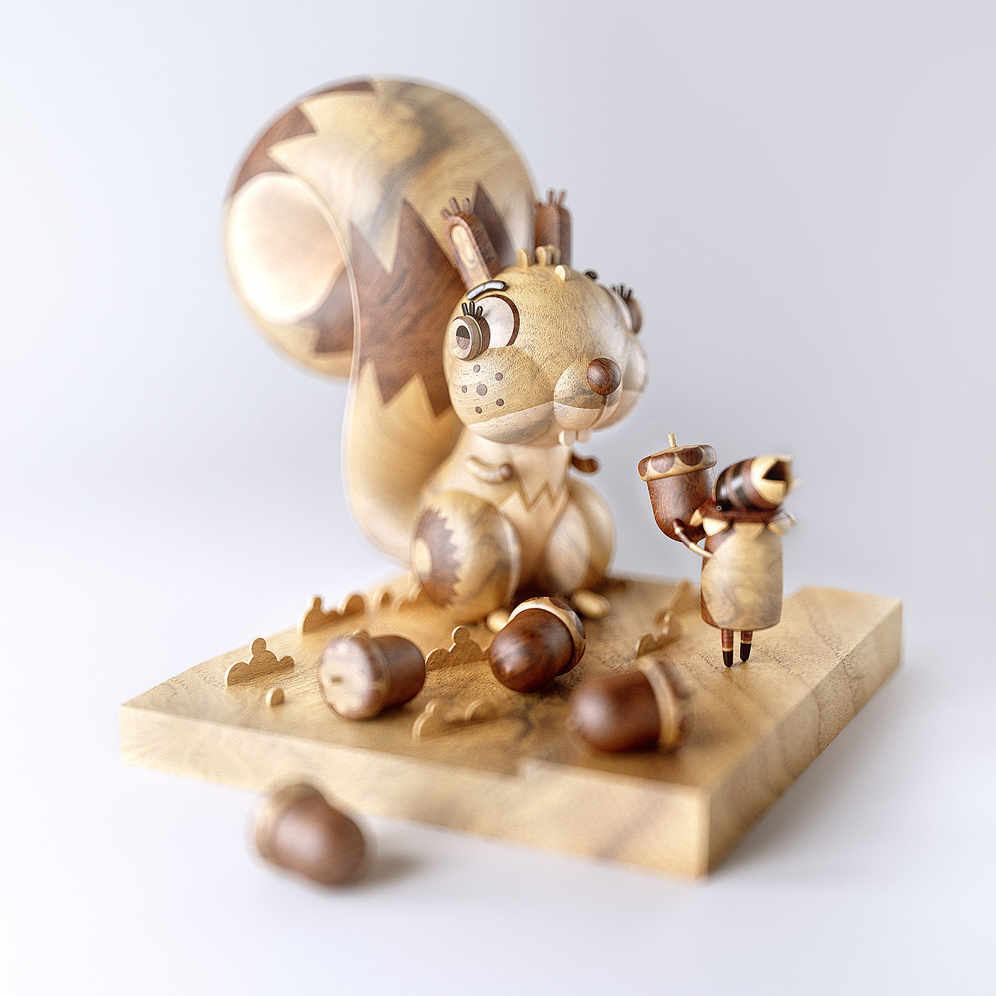 Toys，wooden ，poster，illustration，lovely，carving，