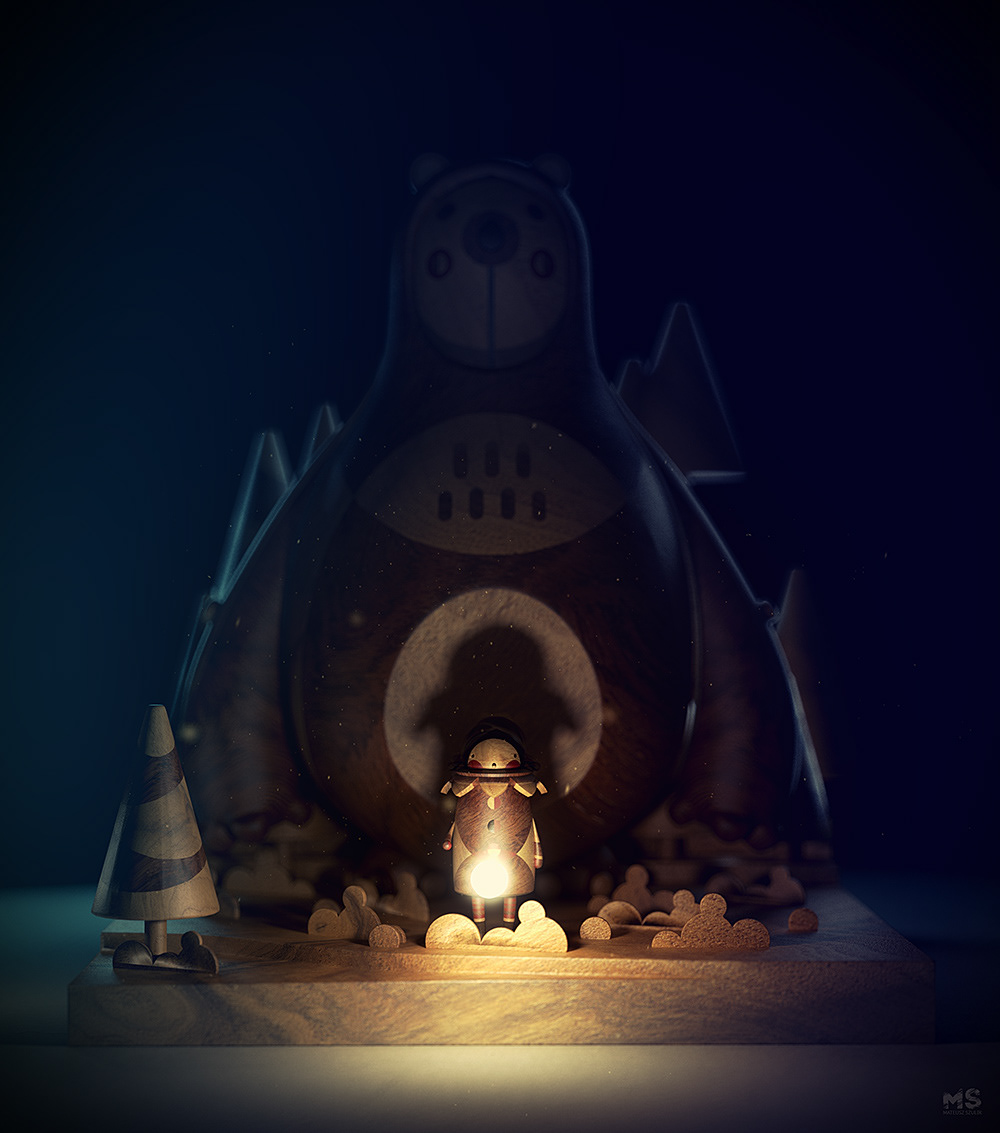 Toys，wooden ，poster，illustration，lovely，carving，