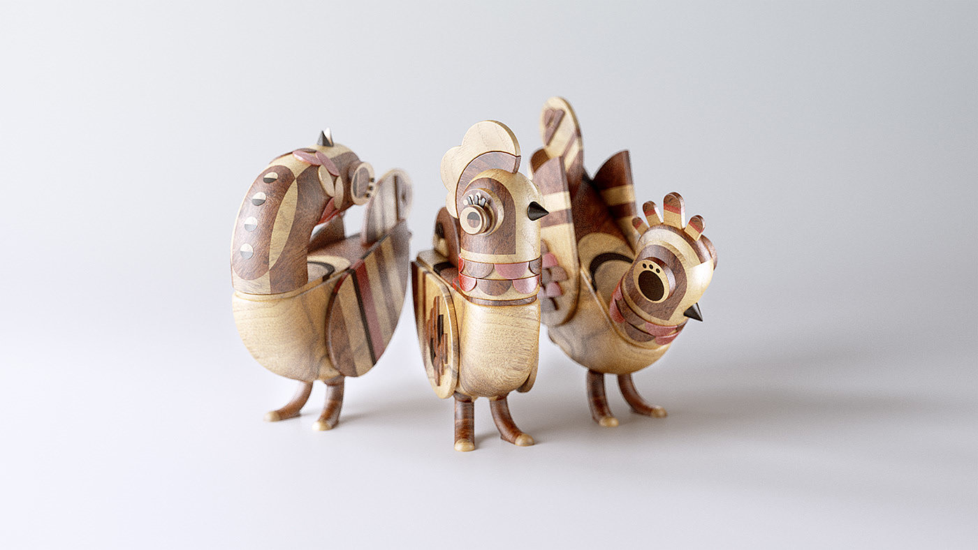 Toys，wooden ，poster，illustration，lovely，carving，