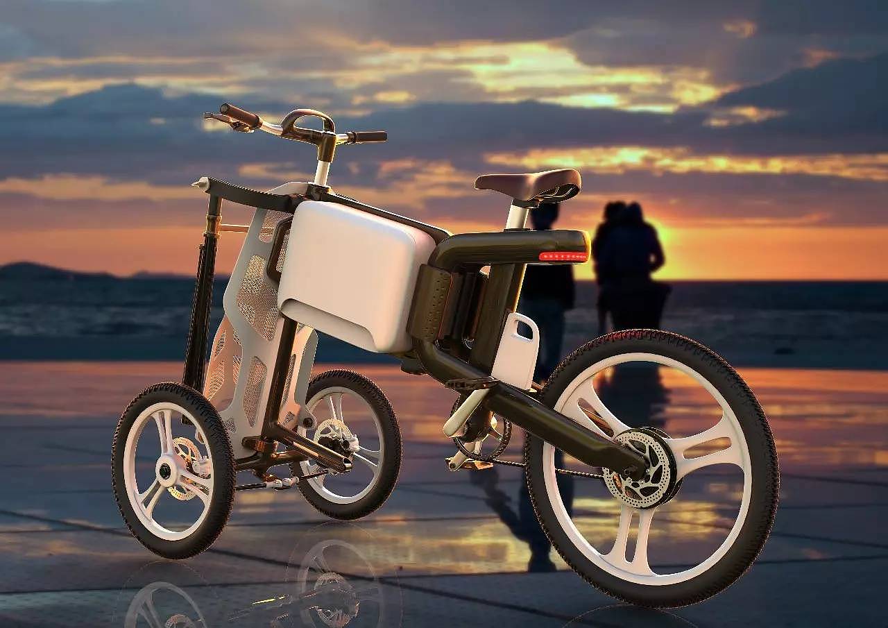 Tricycle design, electric vehicle appearance design，