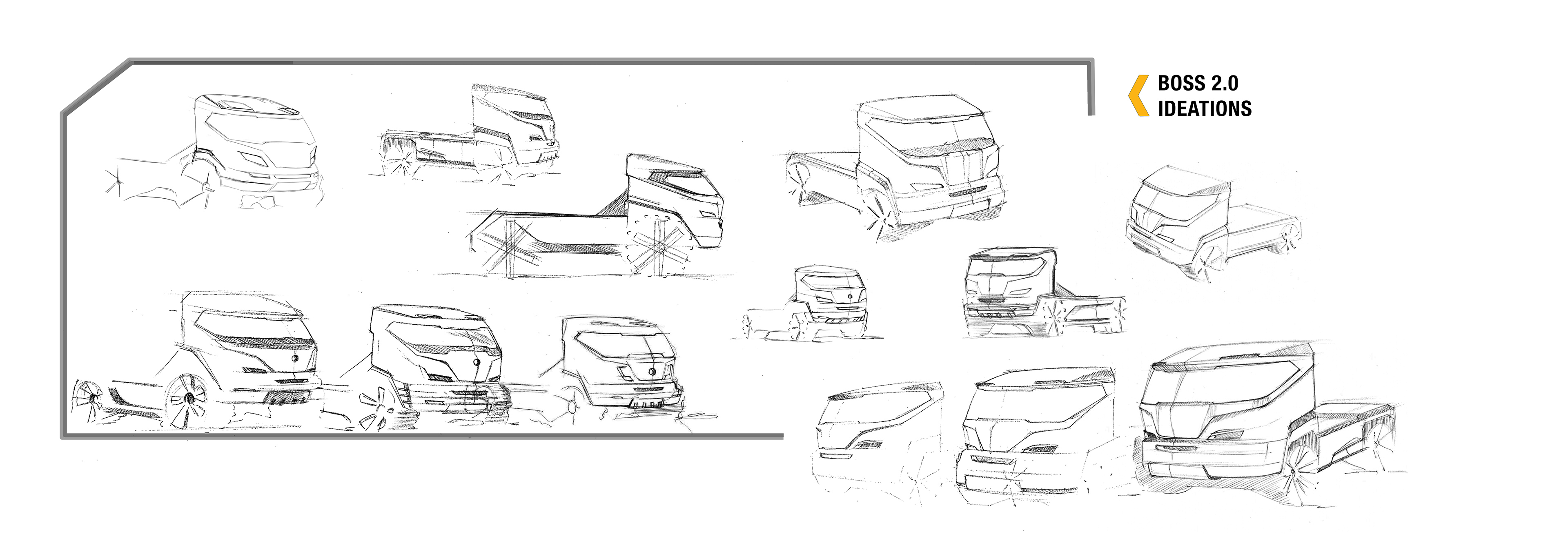 Intelligent technology，industrial design，Truck design，Hand drawn design，design sketch，
