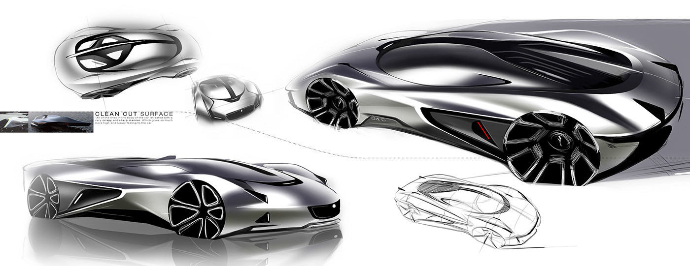 Automatic design，Hand drawn，Render，Visual design，industrial design，