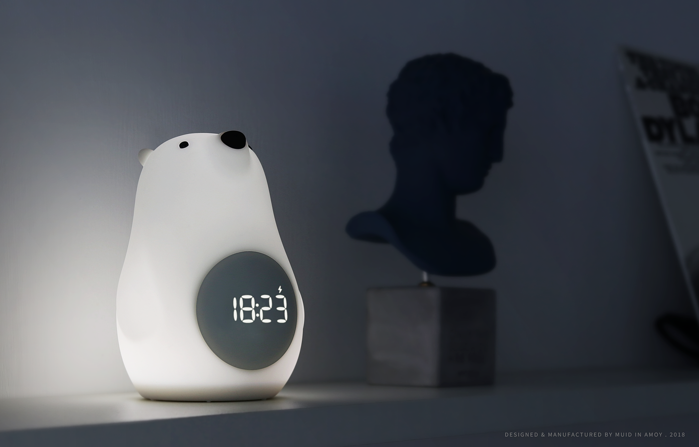 product design，industrial design，MUID，Night light，Wake up light，alarm clock，