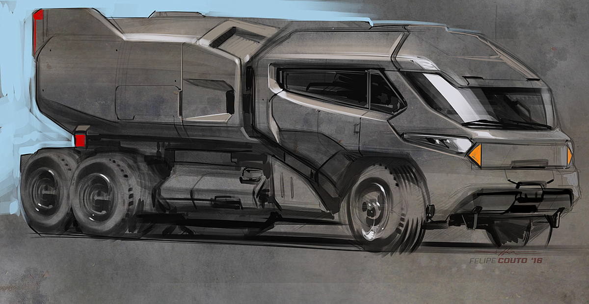 industrial design，Scientific and technological intelligence，Hand drawn，design sketch，Concept Car，