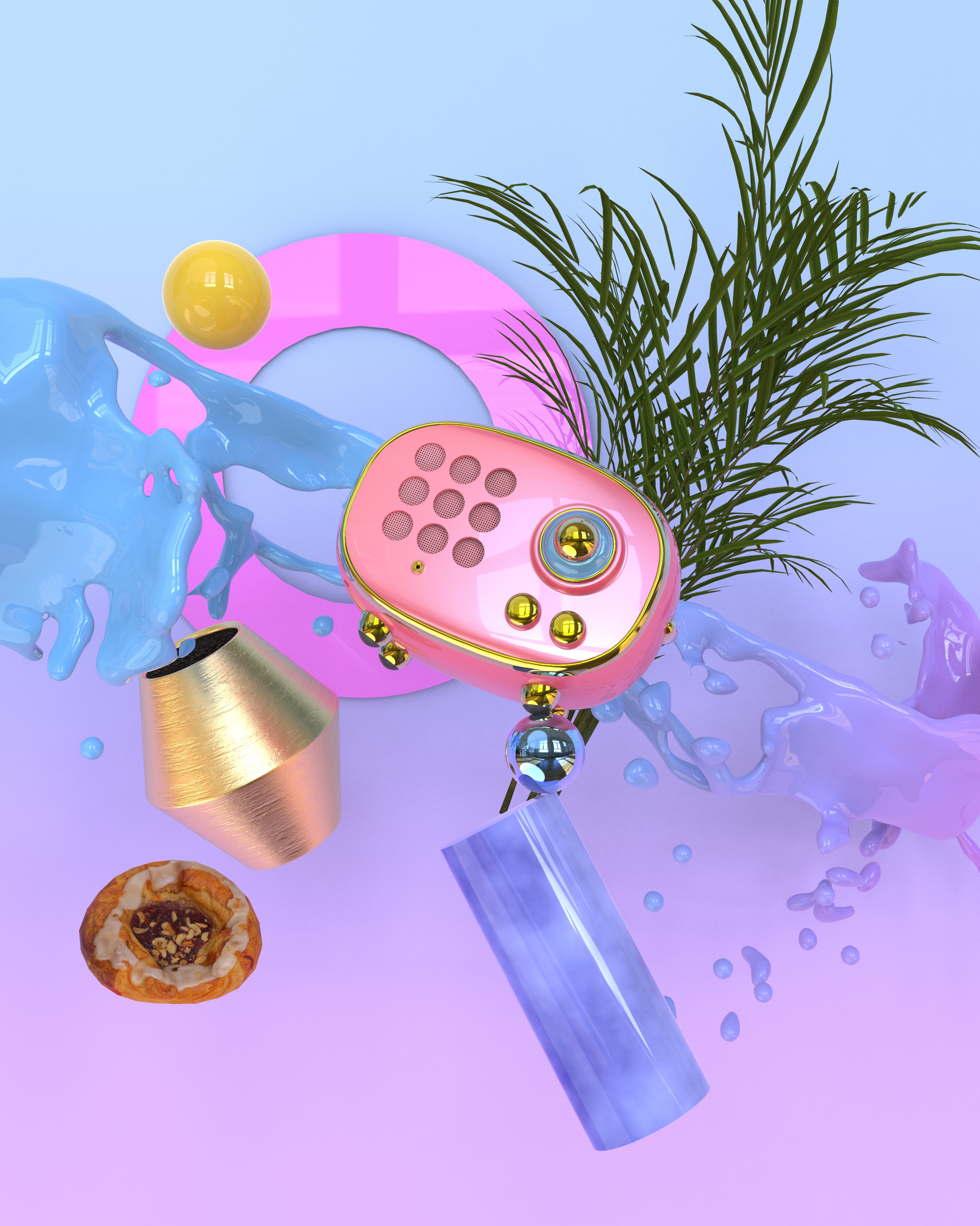 Elvis Presley，Multiple materials，studio，sound，household electrical appliances，Render，course，keyshot，