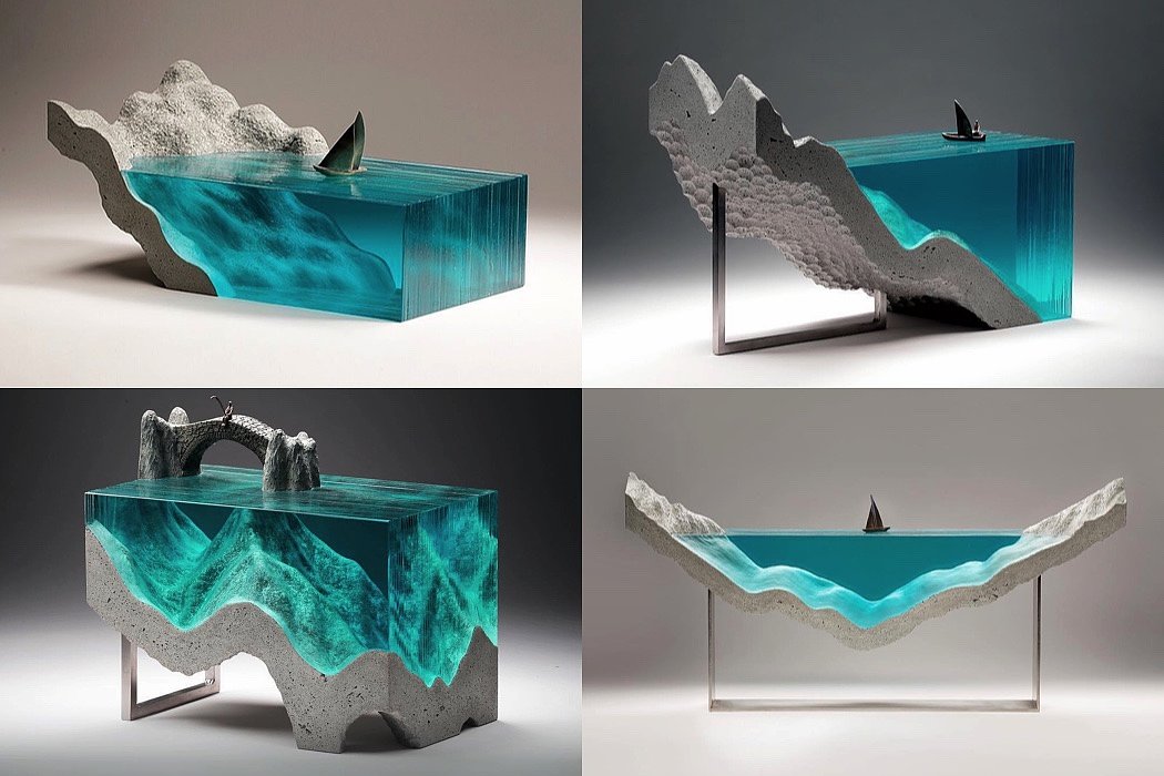 Artwork，concrete，Glass，Sculpture，ocean，