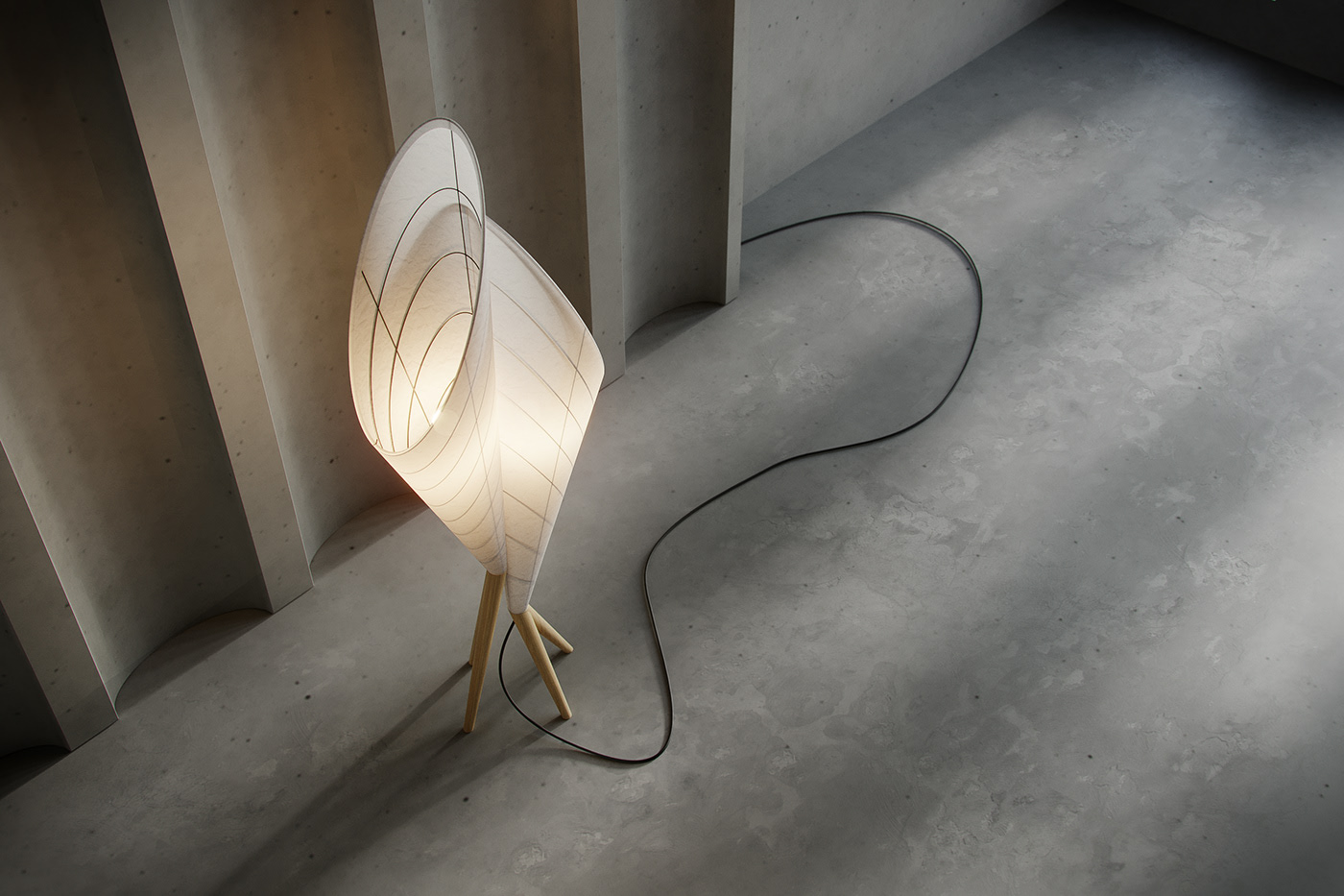 Floor lamp，torch，Rice paper，lamps and lanterns，SMOLOSKYP，