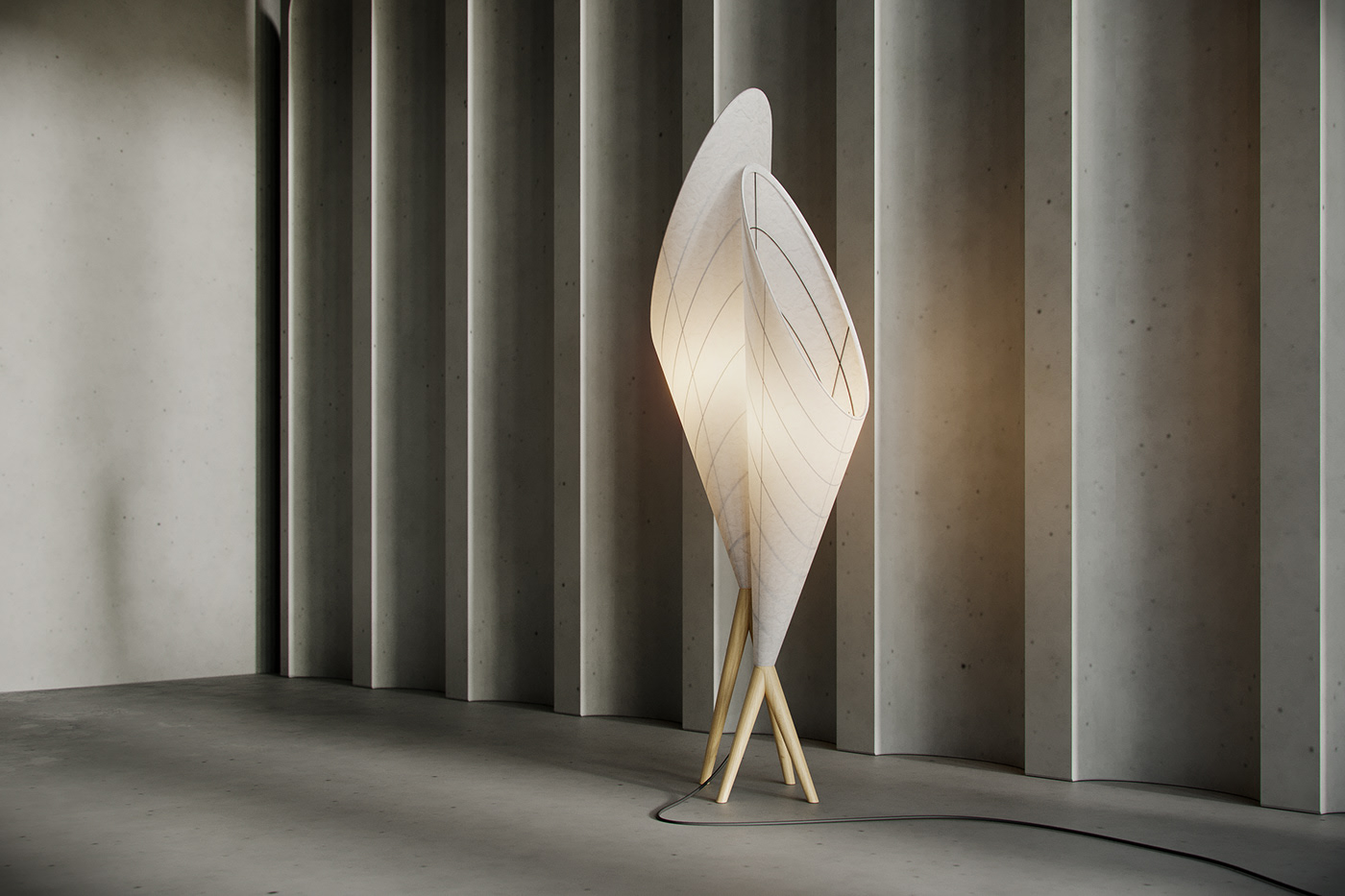 Floor lamp，torch，Rice paper，lamps and lanterns，SMOLOSKYP，