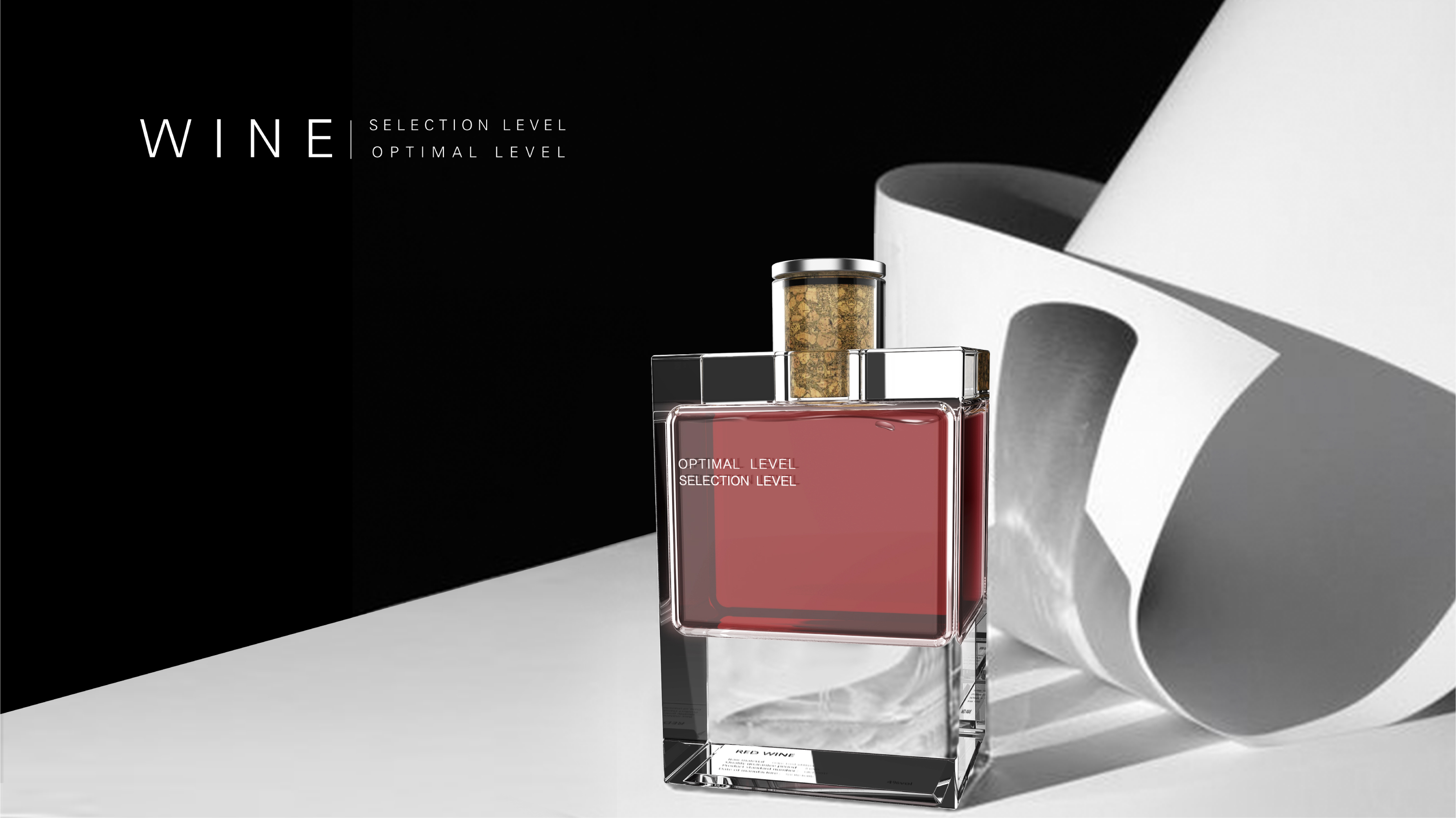 Wine bottle and packaging，