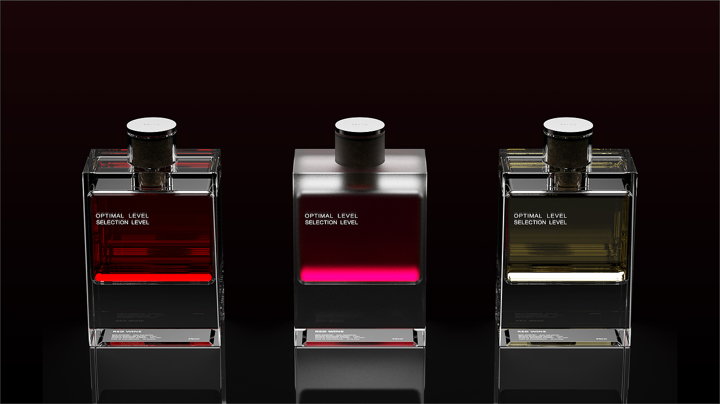 Wine bottle and packaging，