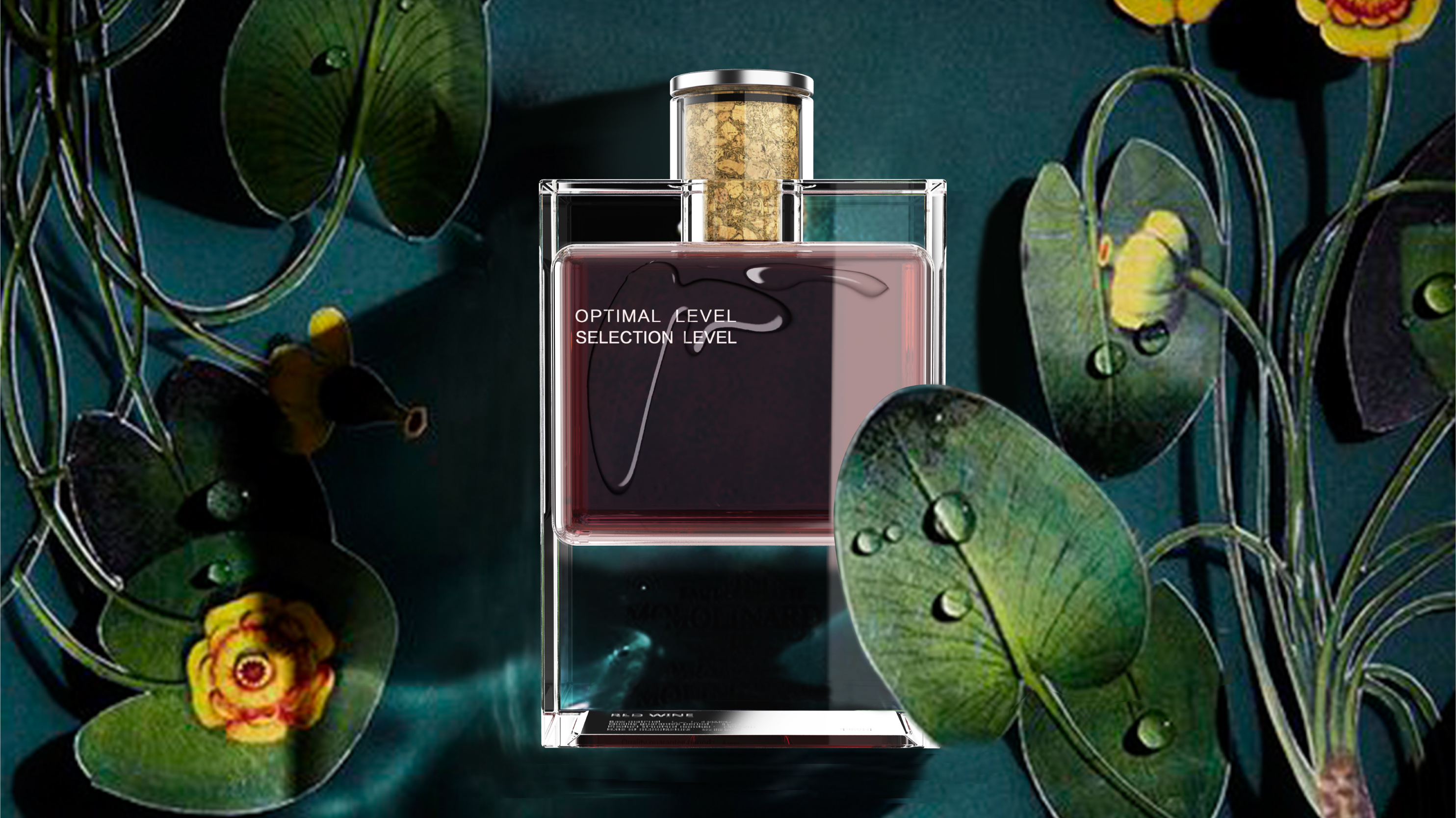 Wine bottle and packaging，