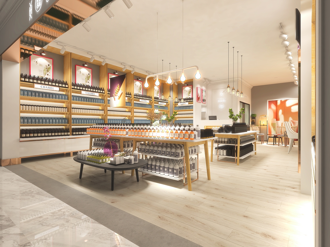 Commercial space design，Beauty shop，space design ，Store design ，Cosmetics industry，Si design，Chain store design，