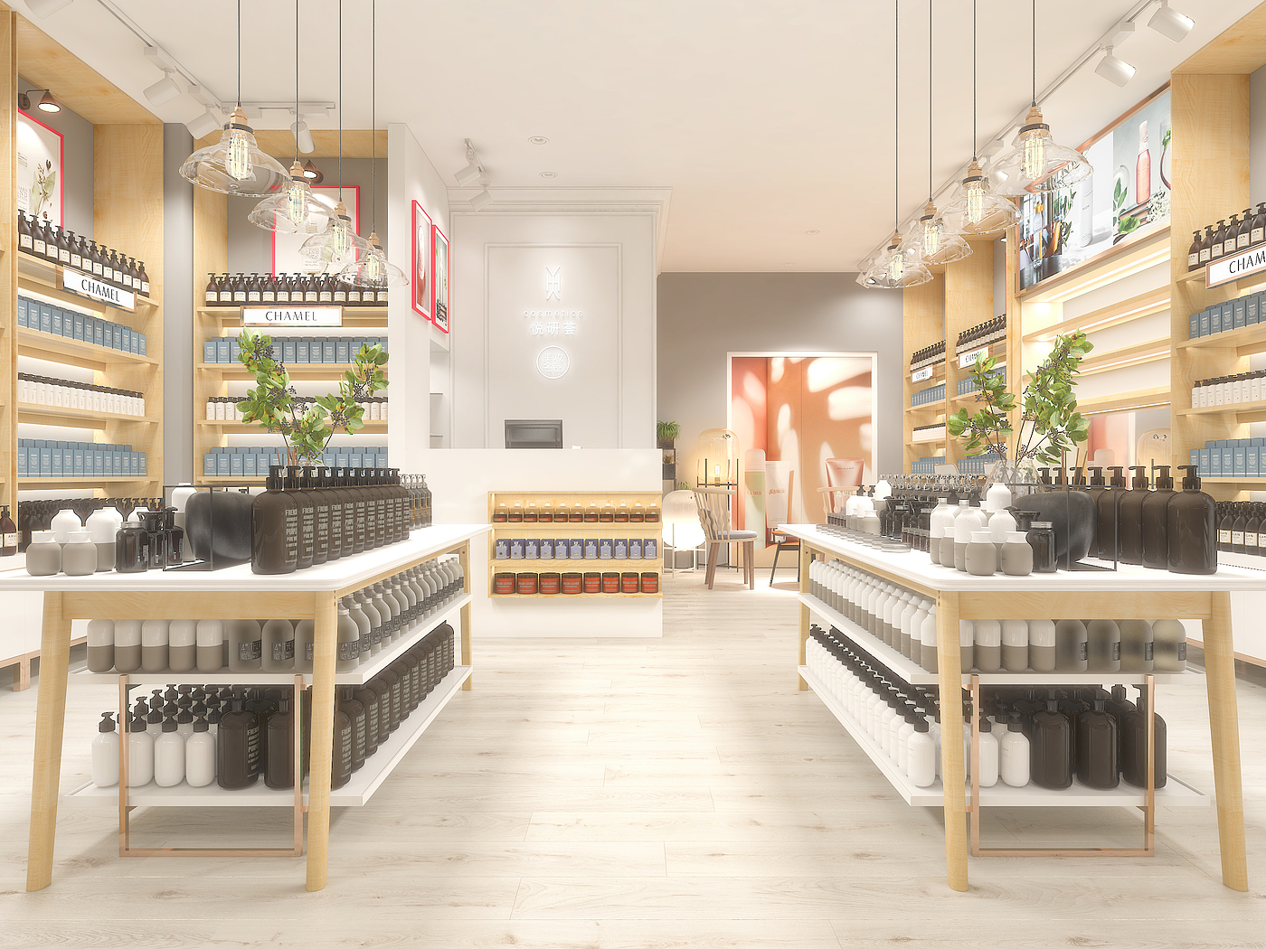 Commercial space design，Beauty shop，space design ，Store design ，Cosmetics industry，Si design，Chain store design，