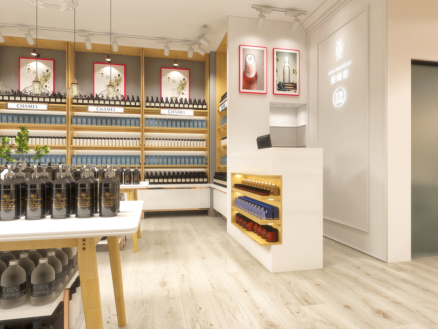 Commercial space design，Beauty shop，space design ，Store design ，Cosmetics industry，Si design，Chain store design，