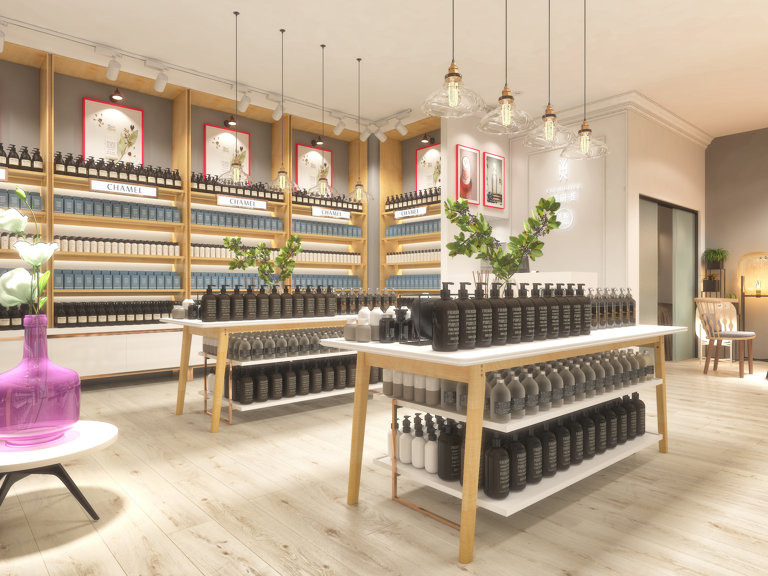 Commercial space design，Beauty shop，space design ，Store design ，Cosmetics industry，Si design，Chain store design，