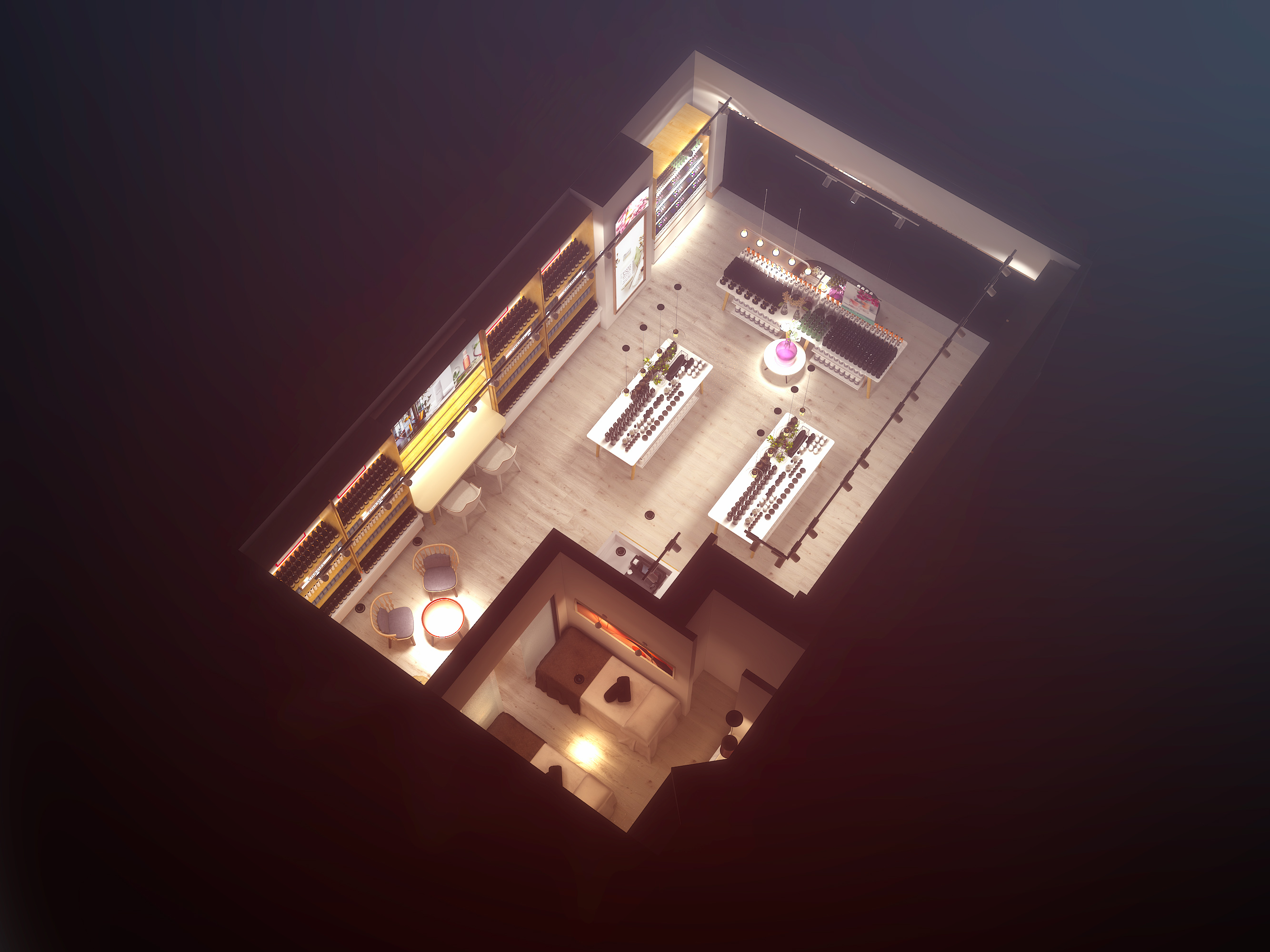 Commercial space design，Beauty shop，space design ，Store design ，Cosmetics industry，Si design，Chain store design，