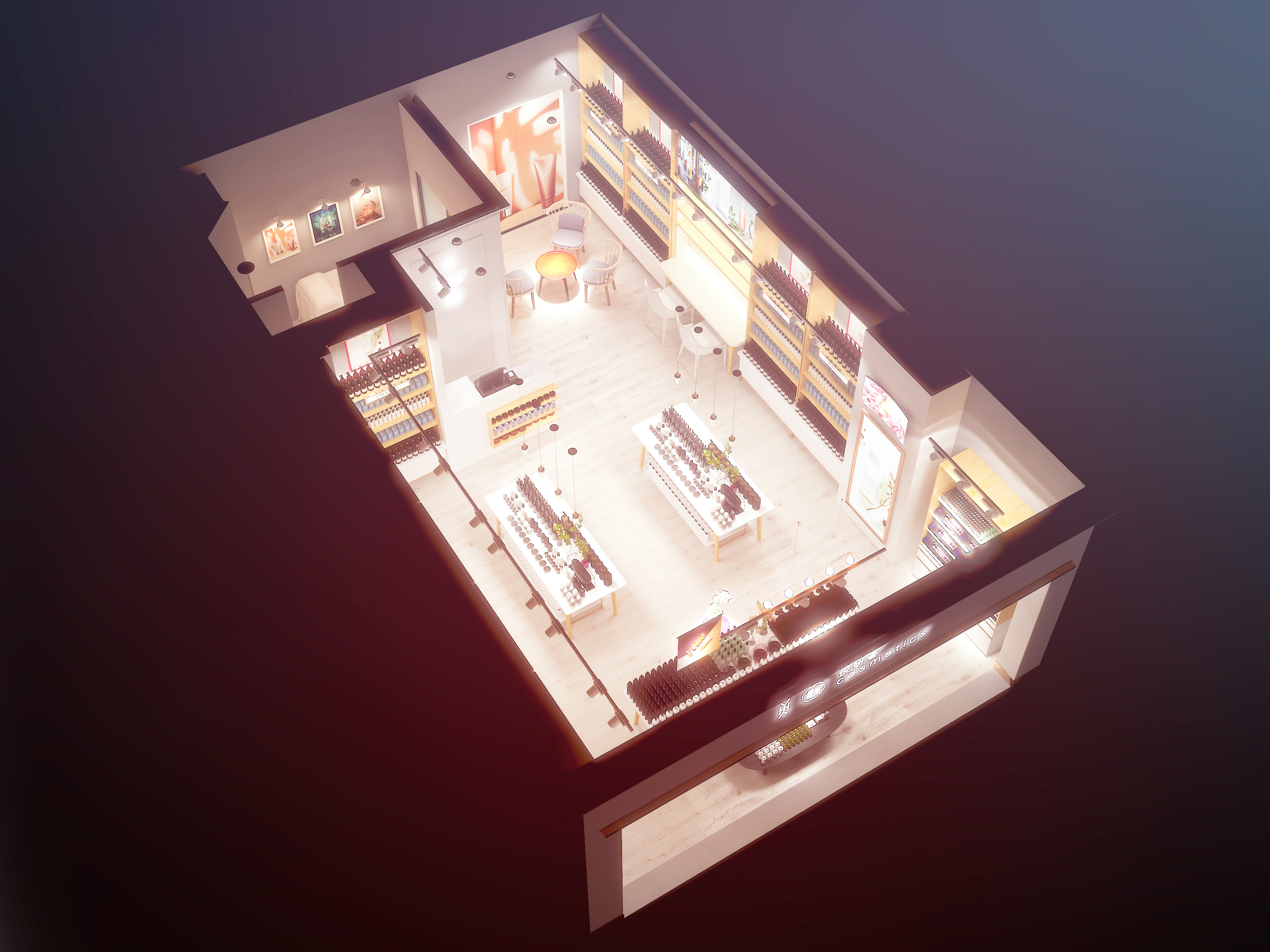 Commercial space design，Beauty shop，space design ，Store design ，Cosmetics industry，Si design，Chain store design，