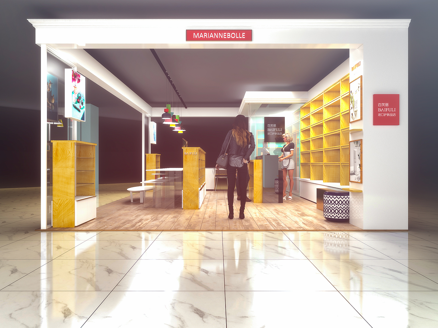 Interior design，Commercial space design，Beauty industry，design sketch，Store design ，Chain store design，