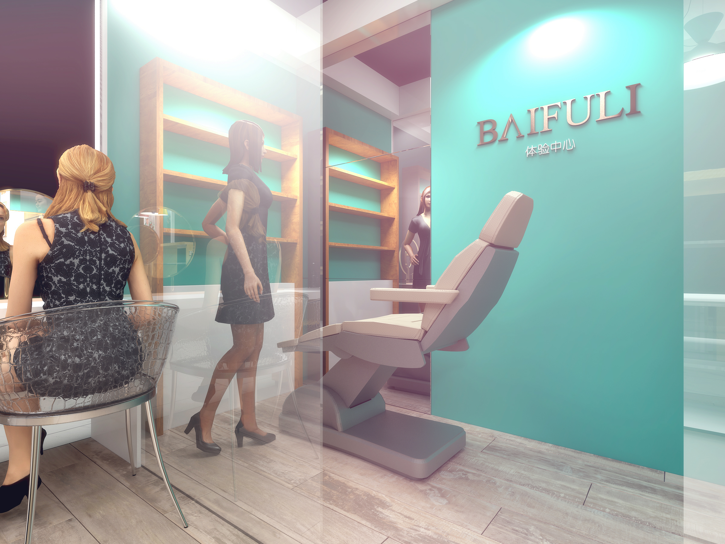 Interior design，Commercial space design，Beauty industry，design sketch，Store design ，Chain store design，
